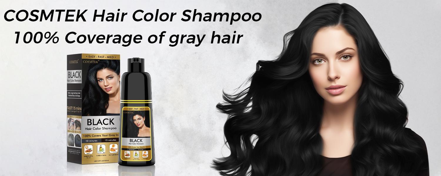 COSMTEK Black 3 in 1 Hair Dye Shampoo,100% Grey Hair Coverage,Contains Ginseng Extract,Herbal Ingredients Natural Shampoo Hair Dye, Salon, springtok COSMTEK Black 3 in 1 Hair Dye Shampoo,100% Grey Hair Coverage,Contains Ginseng Extract,Herbal Ingredients Natural Shampoo Hair Dye, Salon, springtok