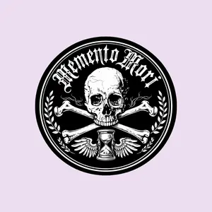 Memento Mori Skull Sticker, Gothic Philosophy Skull and Hourglass Vinyl Decal for Laptop, Water Bottle, Cooler, Car