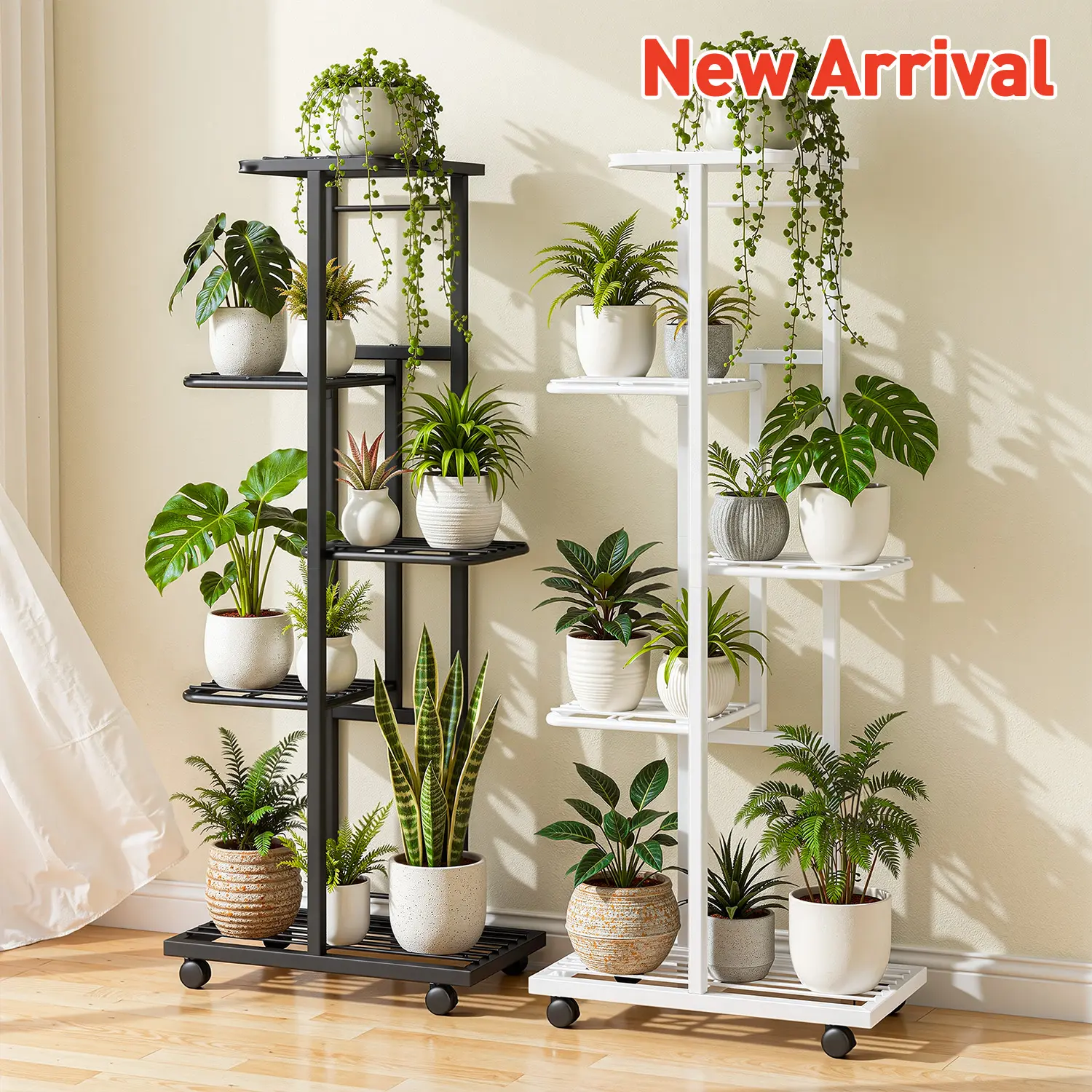 Raybee Metal Plant Stands 6-Tier Indoor & Outdoor Vertical Iron Flower Shelf for Multiple Plants Rust-Free Iron Plant Organizer Rack for Planting Pots Tall Flower Pots Holders for Patio Garden Corner Living Room Balcony #TikTokShopBackToSchool