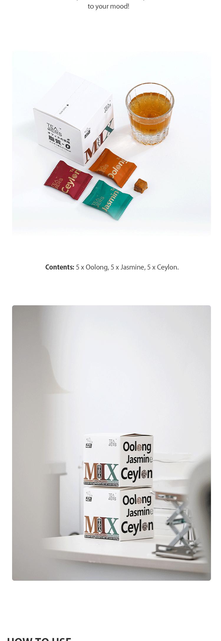 Teabers 15g Mixed Tea Cubes Freeze-Dried Instant Ceylon Oolong Jasmine Tea-0 Sugar 0 Fat 0 Calories Premium Healthy Beverage Herbal Zen Green Matcha Black