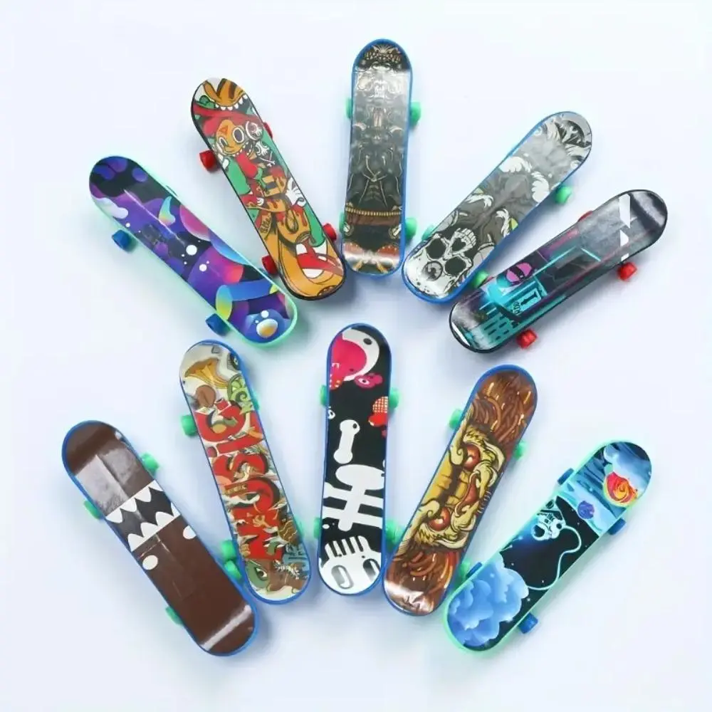 Finger Skate Toy, 10pcs/set Mini Multicolor Funny Stress Relief Fingertoy Gadget Fidgeting Finger Skate Toy, Party Decorations for Home School Game Office, Finger Skateboard, Stress Relief Tools
