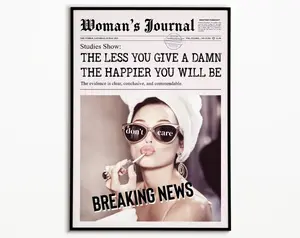 Woman's Journal Poster Preppy Girl with Attitude (Printable Wall Art)