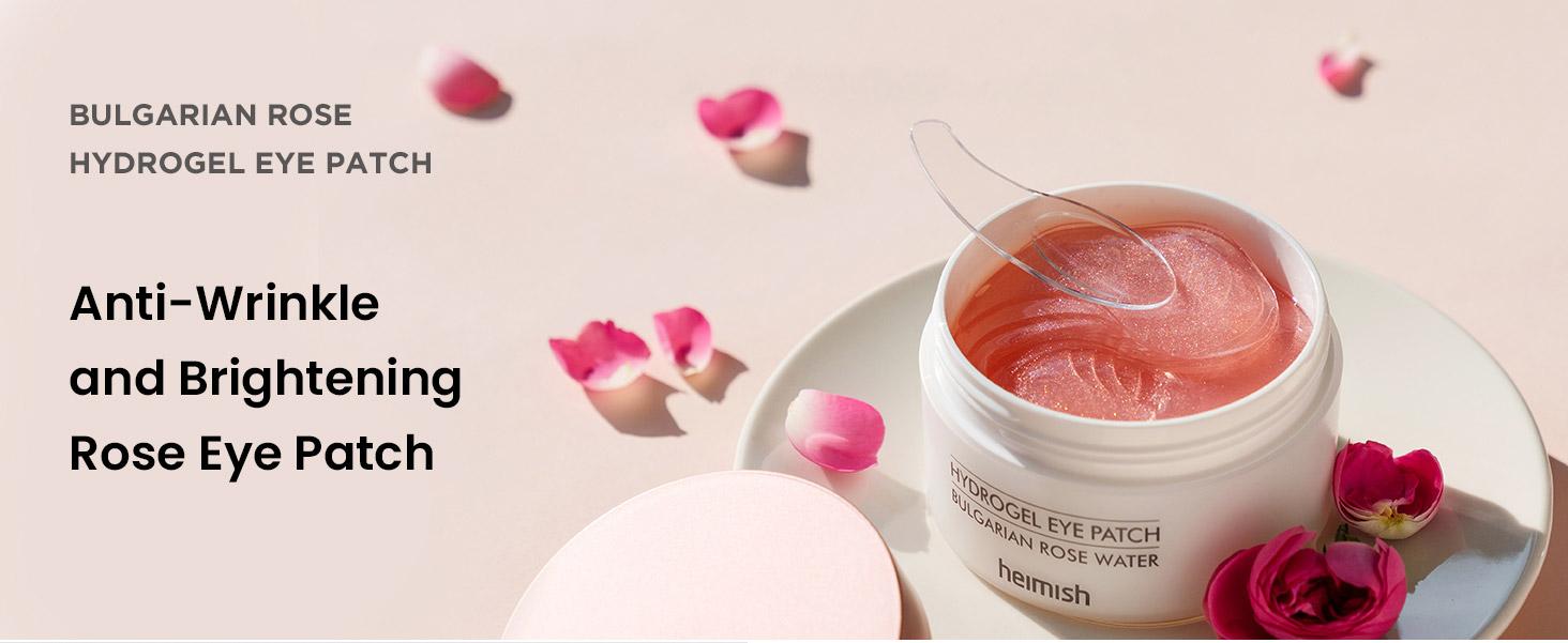 Heimish Bulgarian Rose Water Hydrogel Eye Patch — 60 Soluble Hydrogel Patches for Hydration, Brightening & Wrinkle Improvement, Gentle Under-Eye Care for All Skin Types