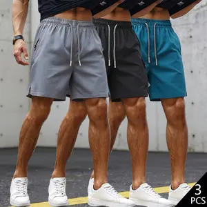 Men’s quick-dry outdoor sports shorts made from breathable polyester fabric, featuring zippered pockets and a drawstring design, with an elastic waistband, suitable for climbing, tennis, running, and other outdoor activities.Running performance shorts, at