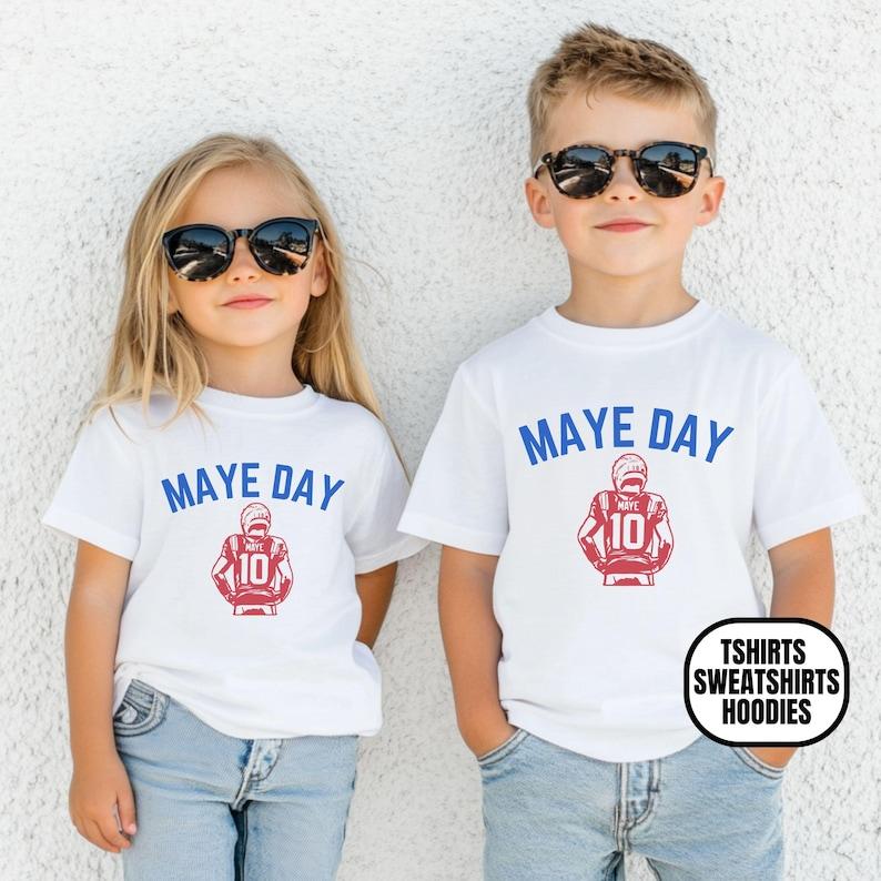 [ Sale up to 40% - Free ship ]Youth New England Football Apparel, Boys & Girls Tshirts, Sweatshirts, Hoodies, Sports Fan Gift, Kids Outfit, Maye Day