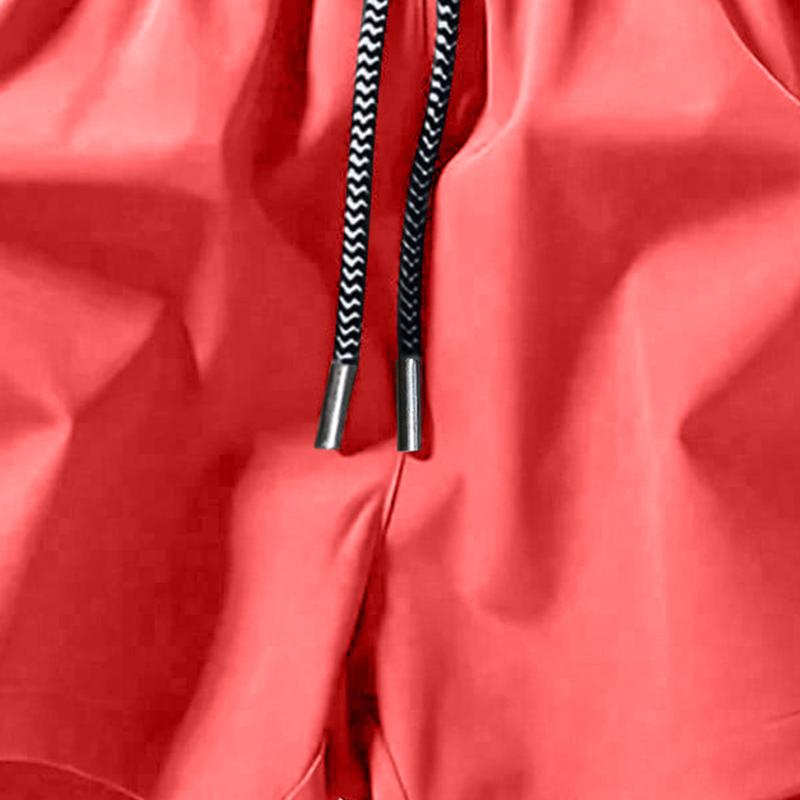 Men's Solid Color Casual Shorts Three-Piece Set, With Zipper Pockets, Summer Fashion Drawstring Sports Shorts, Suitable For Gym And Outdoor Wear