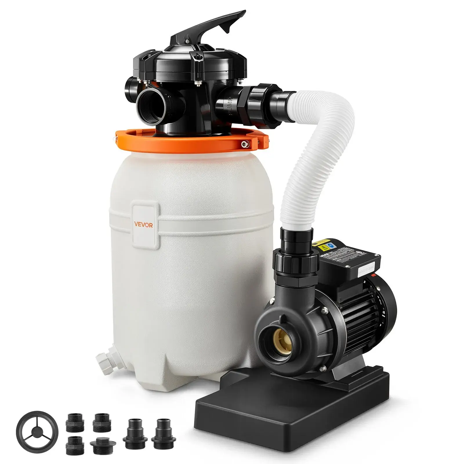 【summerfinds】VEVOR 10/12/13/16 in Sand Filter Pump for Above Ground Pool, Without Timer，0.33 HP 3000 GPH, Swimming Pool Sand Filter Pump with Pre-Assembled Core & Leak-Resistant Design, 6-Way Valve, High-Efficiency Filtration for Pools
