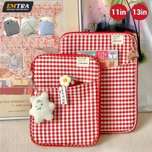Kawaii Tablet Sleeve Bag 7.9-12.9 inch Handbag Case For iPad Pro Samsung Xiaomi Sleeve Bag Cover Shockproof Pouch Multi Pockets