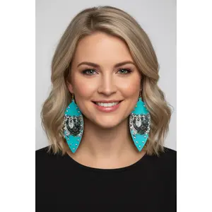 Horseshoe Print AB Crystal Earrings