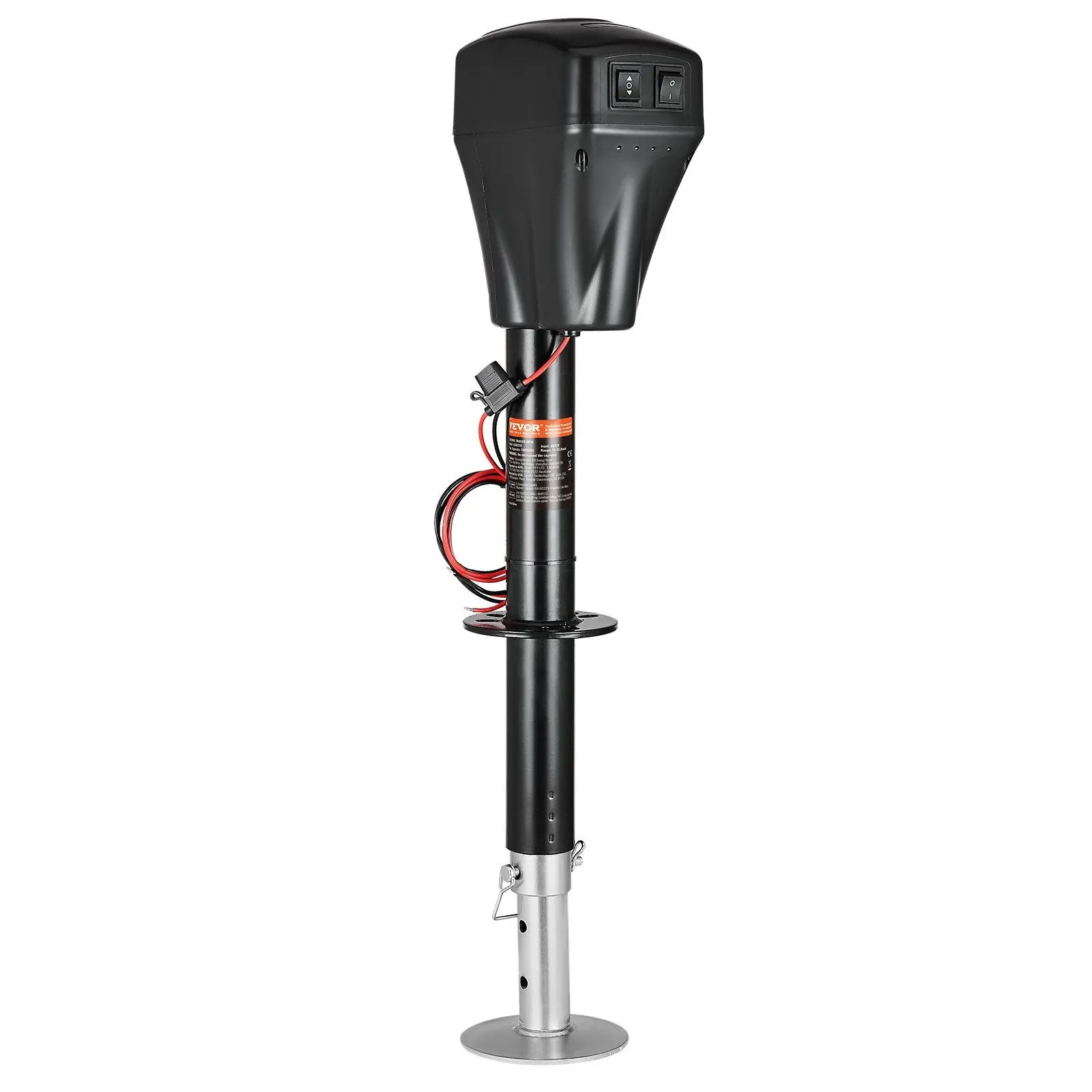 Electric Trailer Jack, 5000 lbs, Heavy Duty RV Electric Power Tongue Jack with 2 Way Connector, Manual Crank Handle & Weatherproof Jack Cover, 10"-28.3" Lift, for RVs, Trailers & Campers, Black