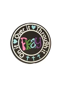 F/R1- (1)PC 1.2" PRAY- Over it- Through it- On it Focal Bead for DIY Keychains, Wristlets, Cup Charms, Car Charms ETC