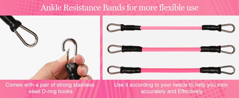 6 pcs Adjustable AnkleBands Resistance Bands for Women & Men ,Workout Equipment for Leg and Hip Training , AnkleStrap with Exercise Bands and TPE Band