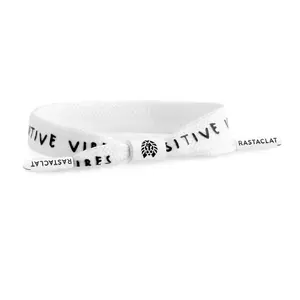 "Positive Vibes" Printed Single Lace Bracelet