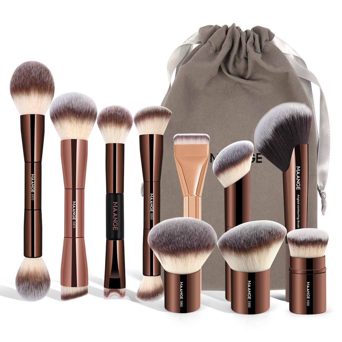 MAANGE Nose Contour Makeup Brush Set 13Pcs,Beginner Friendly Soft Bristles for Easy Nose Shaping
