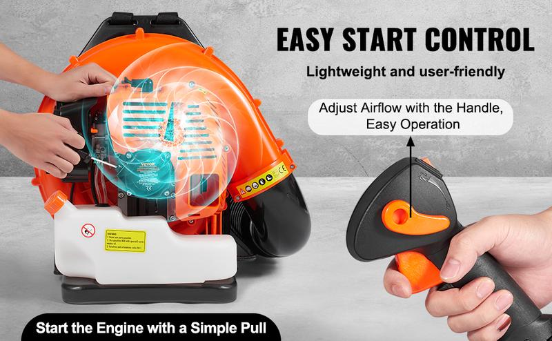 VEVOR Backpack Gas Leaf Blower, 3 Sizes (79CC/62CC/52CC), 2-Cycle Gas Powered Blower with 3L Fuel Tank, Ideal for Lawn Care