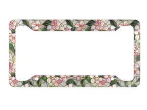 Midnight Rose Stained Glass License Plate Frame- Stained Glass License Plate Cover- Flower License Plate-Gift For Her- Womens Car Accessory