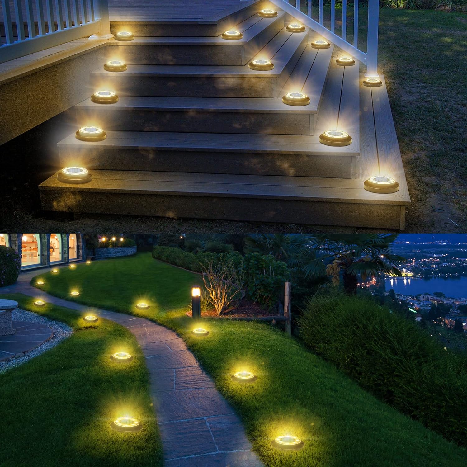 Flacchi Solar Ground Lights Solar Powered Outdoor Disk Lights, Waterproof Landscape Lighting for Patio, Yard, Pathway, Walkway, Driveway – Available in 2 Pack / 8 Pack / 12 Pack Flacchi Solar Ground Lights Solar Powered Outdoor Disk Lights, Waterproof Landscape Lighting for Patio, Yard, Pathway, Walkway, Driveway – Available in 2 Pack / 8 Pack / 12 Pack