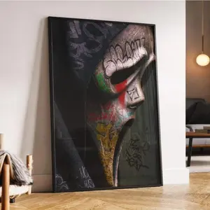 Halloween Ghost Mask Poster – UNFRAMED Graffiti Art Horror Print – Scream Inspired – Hypebeast Halloween Wall Decor Glossy Matte modern artwork Decoration Artistic