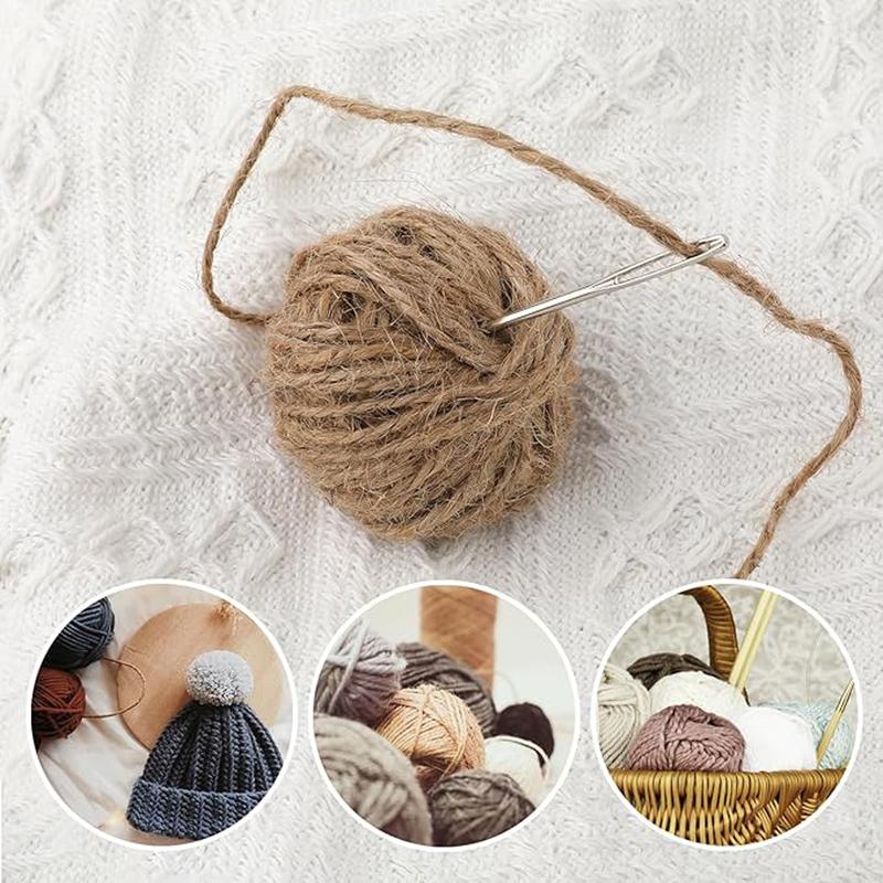 30Pcs Self Threading Sewing Needles Sets Large Gauge Needle Hand Sewing Needle Embroidery Needles with Wooden Case for Knitting Mending DIY Handsewing Art Crafts