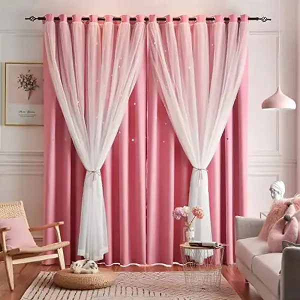Loyala Blackout Curtains Set of 2 – Pink 52x108