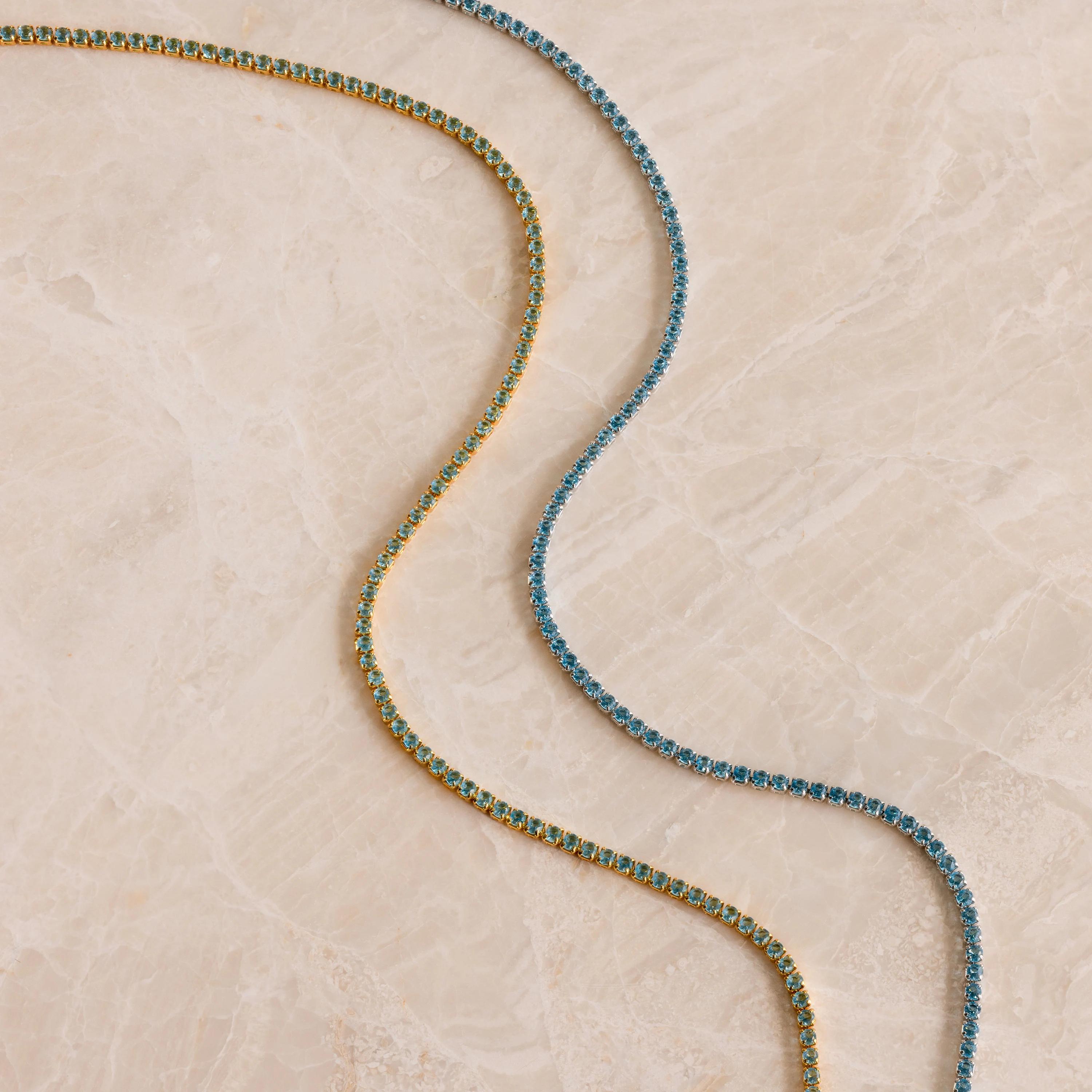 Diamond Tennis Choker Necklace by Caitlyn Minimalist - Dainty Crystal Necklace in Gold - Wedding Jewelry - Bridesmaid Gift for Her