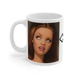 Funny Rolling Eyes Doll Mug | Novelty Photo Coffee Mug