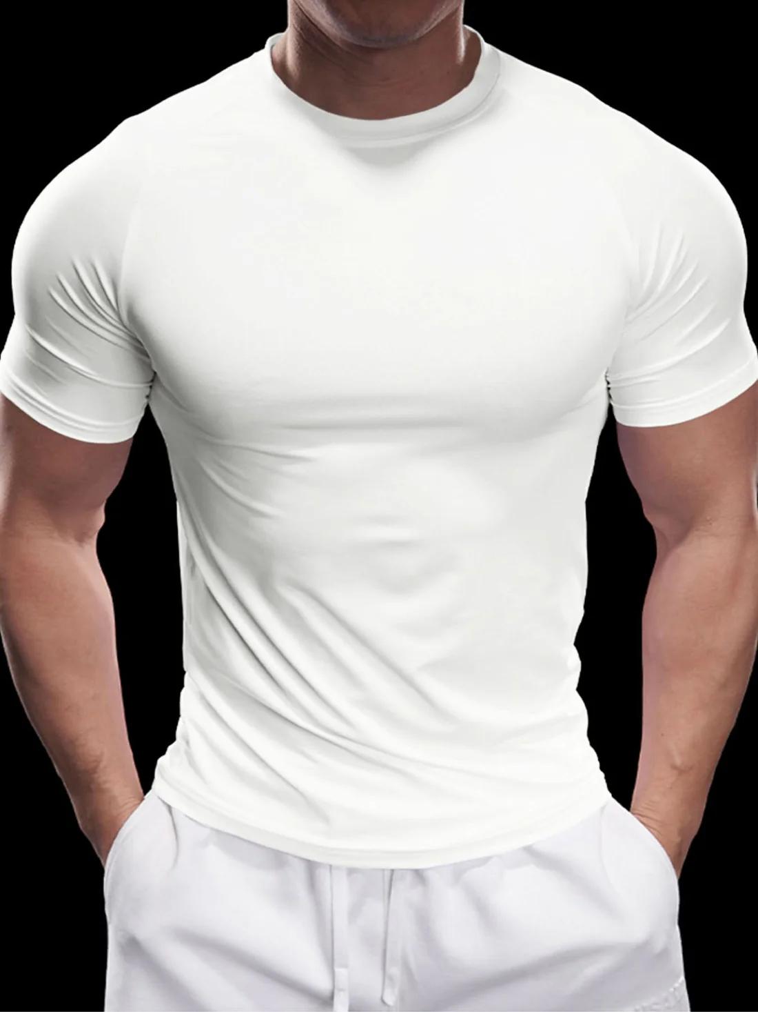 Fioboc Men's PerformancePro Quick-Dry CrewNeck Tee - Gym & Casual Fitness Top