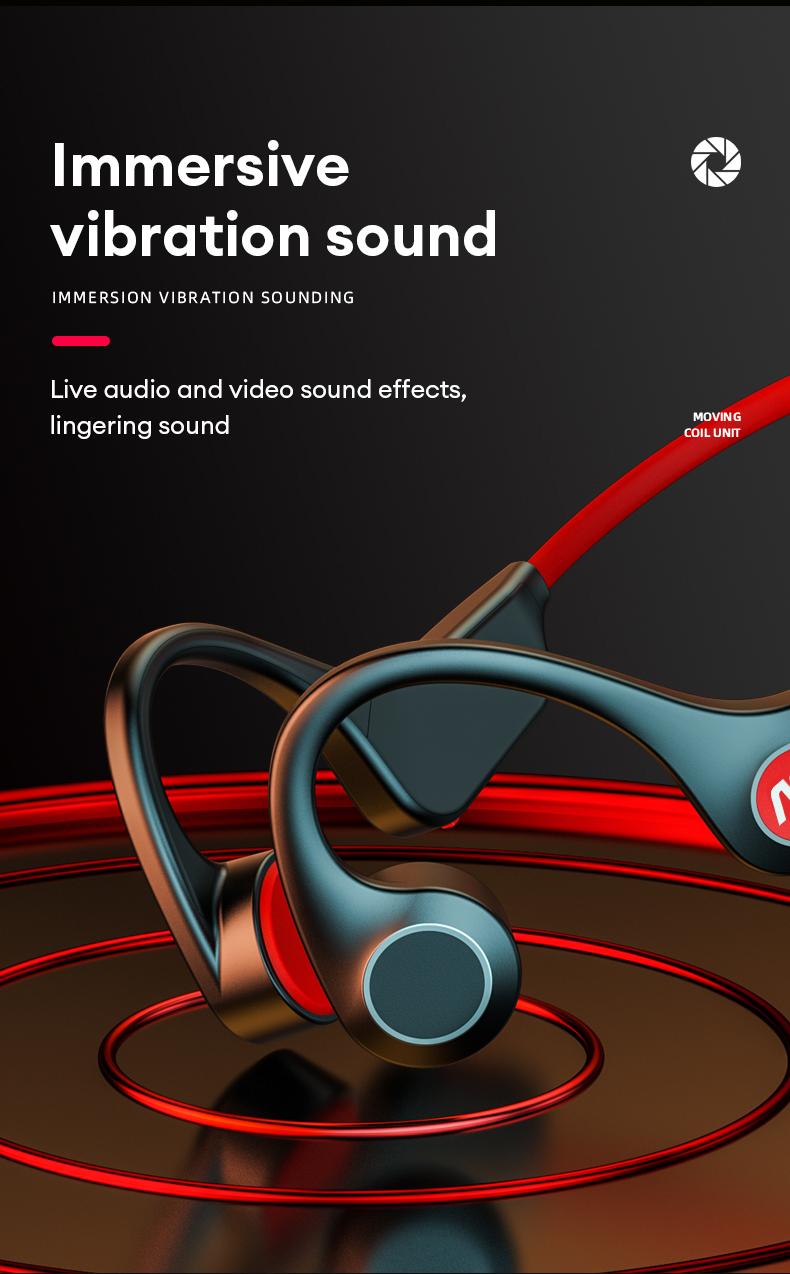 AOC ACN4521 Bone Conduction Neckband Wireless Earphones with High-Fidelity Natural Sound, Immersive Vibration Audio, Reduced Sound Leakage, IP56 Waterproof, Wireless Headphones for Music, Calls & Sports