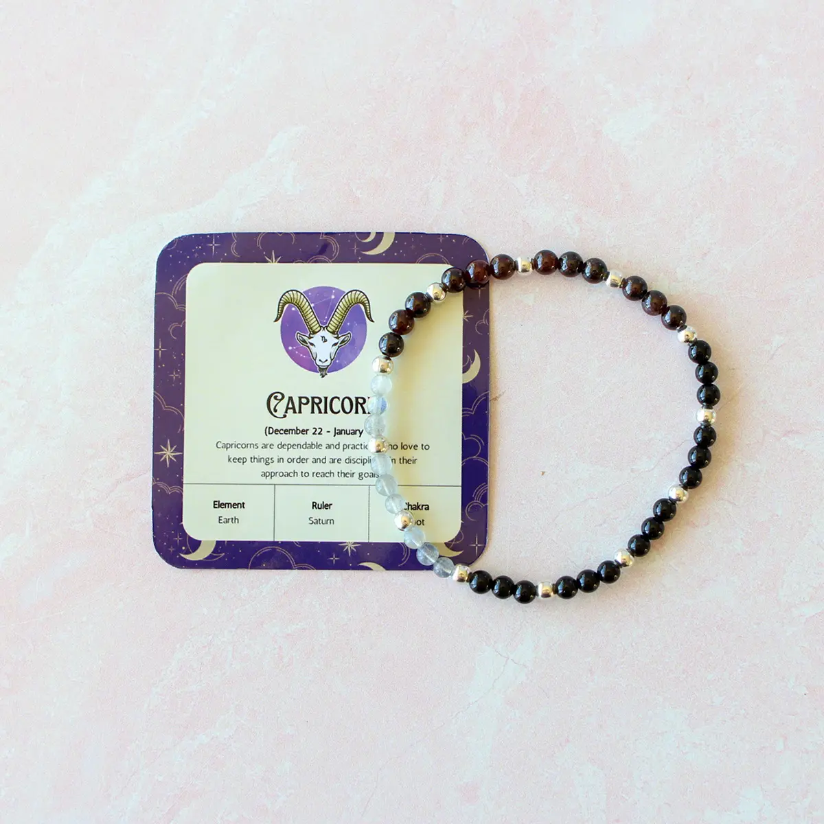 Capricorn Zodiac Sign Crystal Bracelet | Sun, Moon, Rising Signs | 4mm