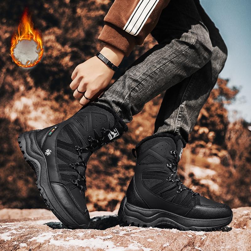 Unisex Winter Snow Boots Waterproof Shoes Walking Comfortable Hiking Tennis Booties Furry Mid Calf Warm Lightweight White Boy Footwear Bota Tactical Bedroom