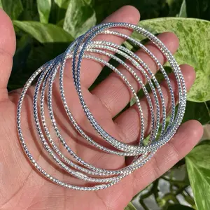 7 Stackable Mexican 925 Silver Bangles | Size 6.5
