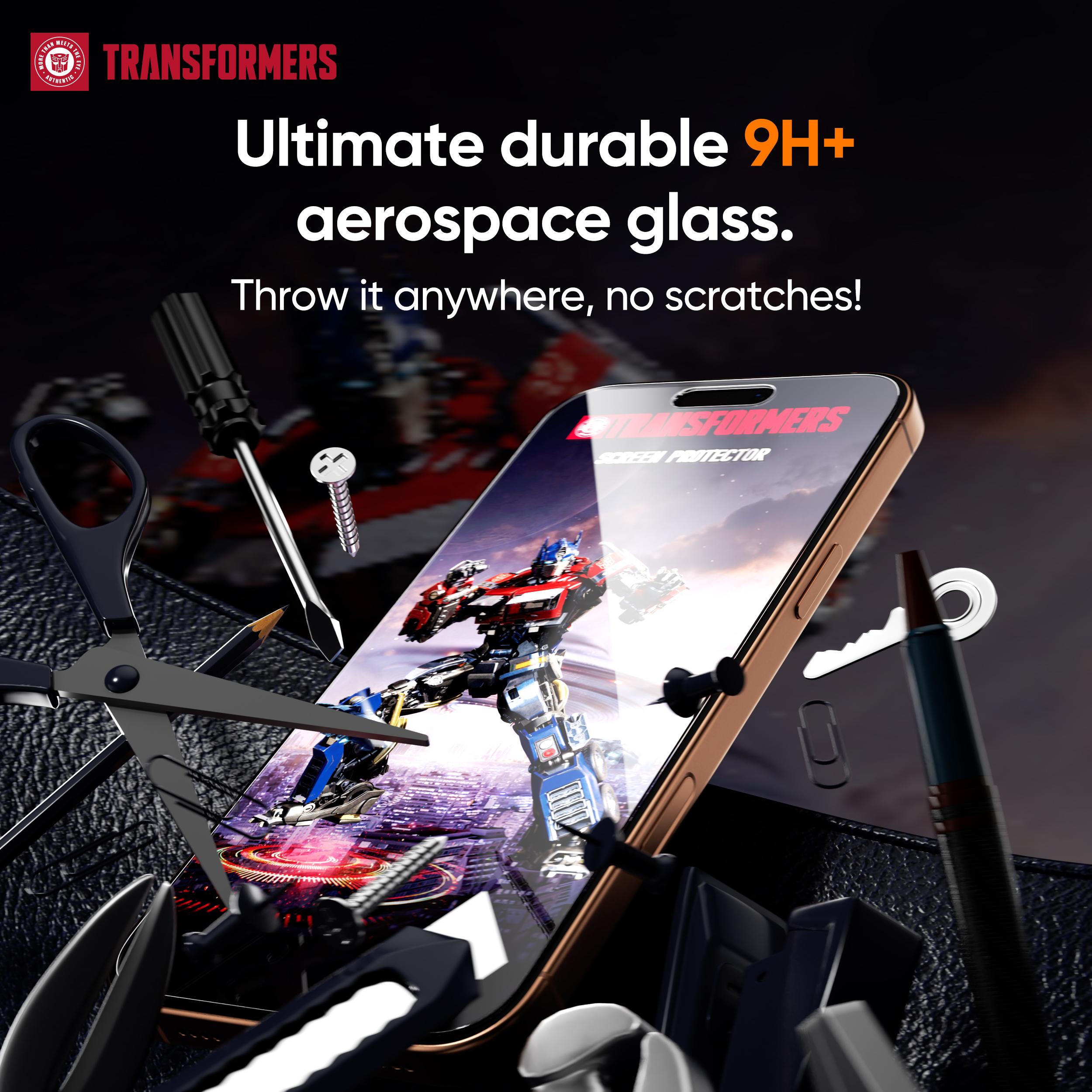 TRANSFORMERS Privacy Screen Protector Set,Screen protectors for iPhone, offering privacy protection, automatic dust removal during installation, bubble-free application, high-definition clarity, and easy installation.