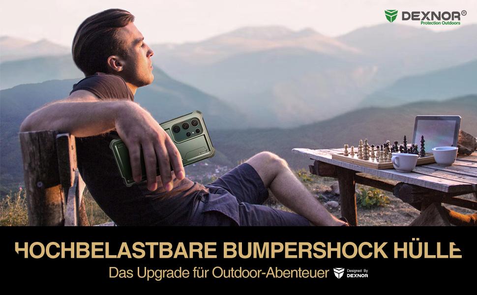 Dexnor for Samsung Galaxy S22 Ultra Case/6.8 inches, [Built in Screen Protector and Kickstand] Heavy Duty Military Grade Protection Shockproof Protective Cover for Samsung Galaxy S22 Ultra 5G