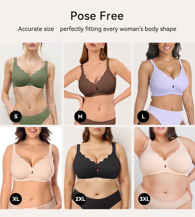 LUCKMEEY Bras for Women No Underwire Wave Push Up Wireless Bra Seamless Bras Full Coverage Bralettes Lift Everyday Bras