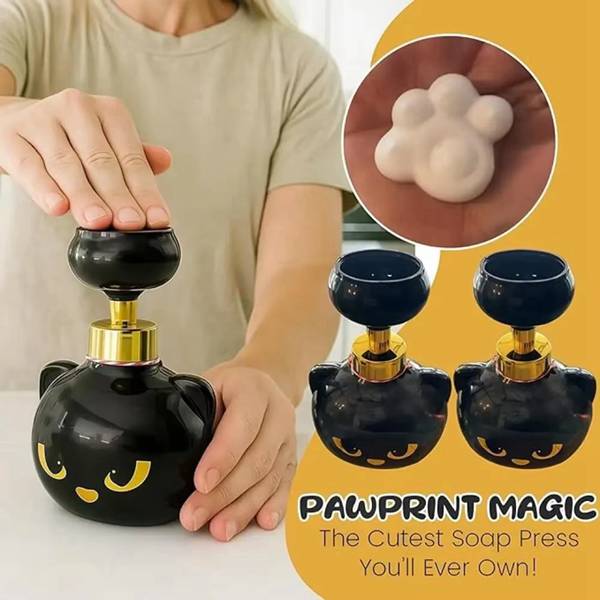 Pawprint Magic Cute Cat Paw Foam Soap Dispenser Press Design for Cat Lovers Practical Fun Accessory Claw Shaped Foam Pump Bottle