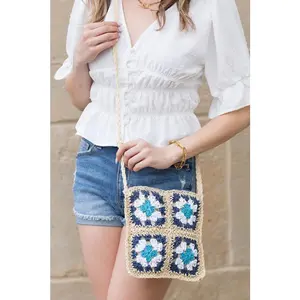 Aili's Corner Eliza Crochet Straw Crossbody