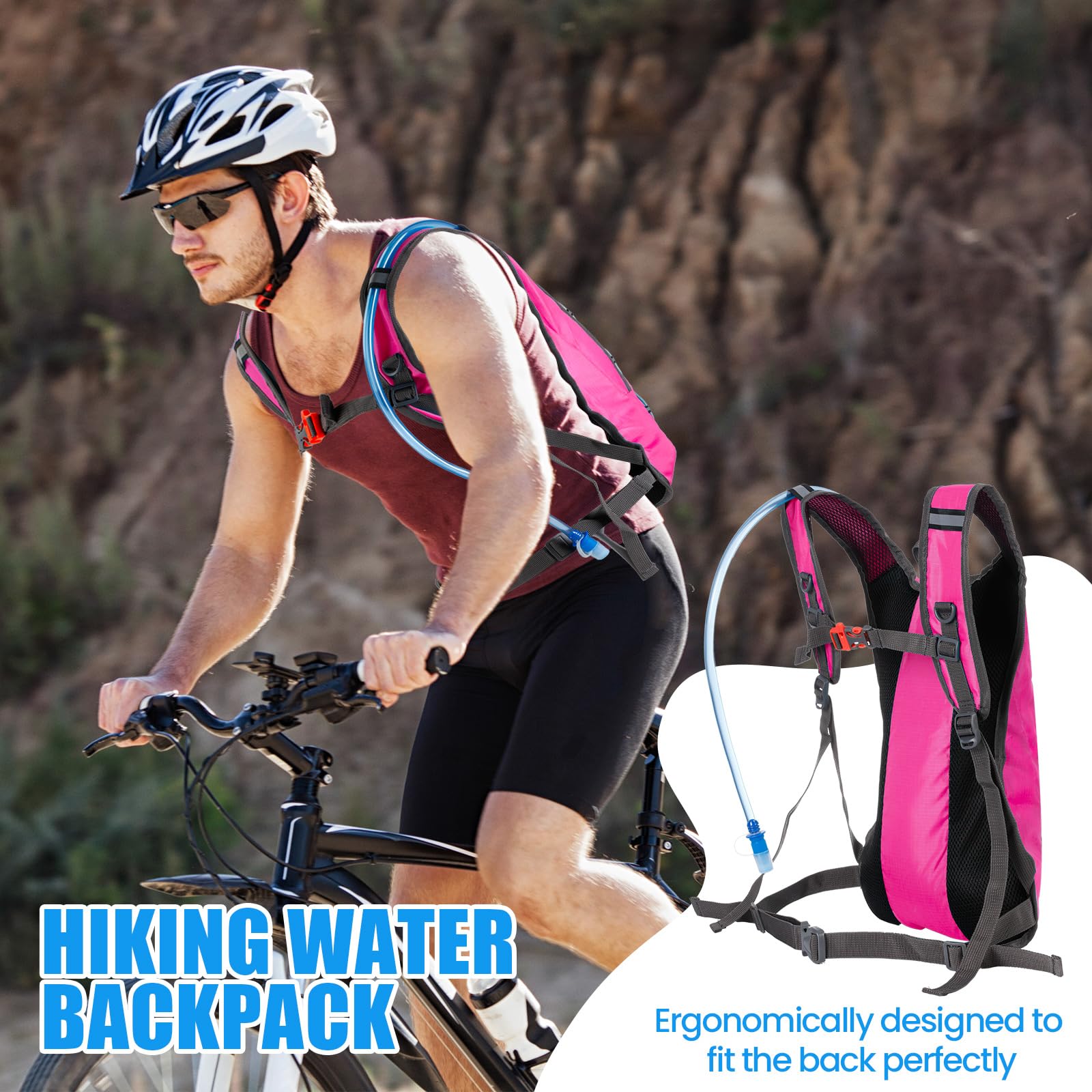 Running Hydration Vest Backpack with 2L Hydration Reservoir, Breathable Ultralight Cycling Hydration Backpack, Suitable for Camping, Hiking, Running, and Travel, Suitable for Outdoor Cycling Backpacks Running Hydration Vest Backpack with 2L Hydration Reservoir, Breathable Ultralight Cycling Hydration Backpack, Suitable for Camping, Hiking, Running, and Travel, Suitable for Outdoor Cycling Backpacks
