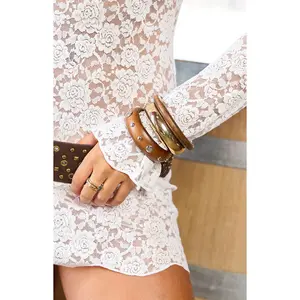 Fern 3 Pack Gold and Wood Bangle Set