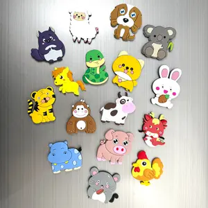 16Pcs Cute PVC Animal Fridge Magnet - Tiger, Dog, Pig Refrigerator Magnets for Home Decor in Your Kitchen, Office Whiteboard, Dishwasher, Locker, Dishwasher Gift