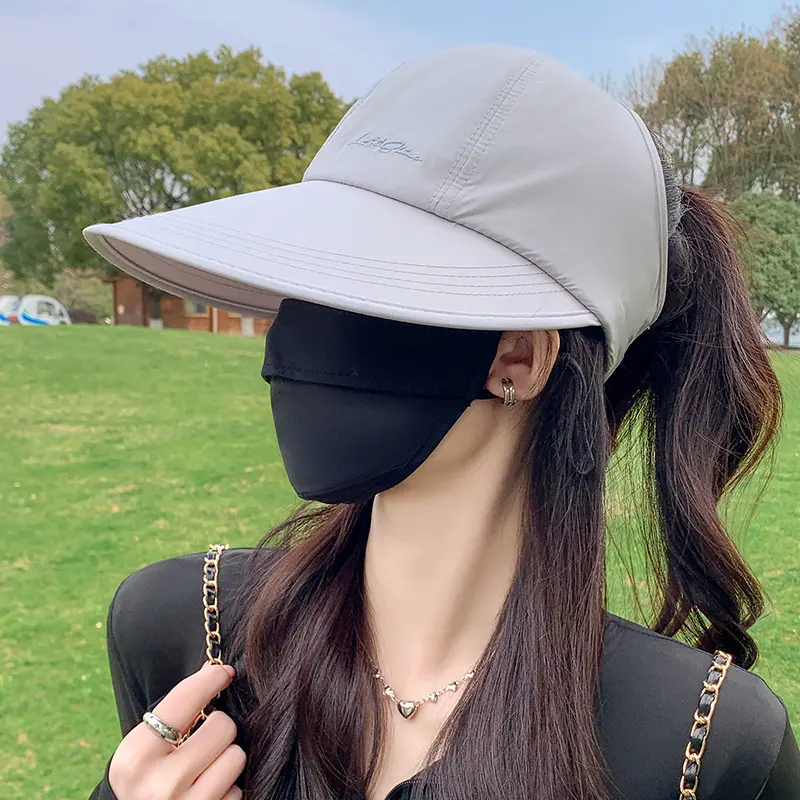Two-piece sun hat set for women, summer style, extra-large brim, lightweight, breathable, quick-drying, baseball cap, UV protection sun hat.