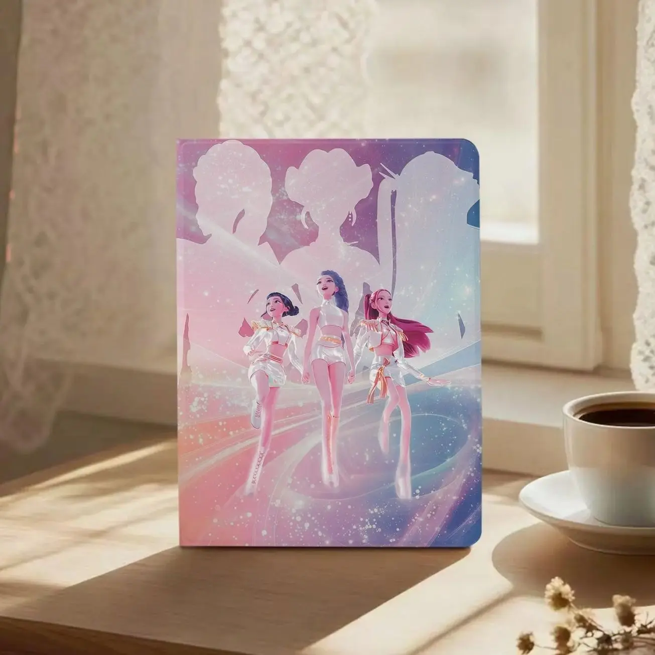 K Pop Demon Hunters iPad Case with Pencil Holder Huntrix iPad 2025 Air 7 M3 A16 11 2024 Air 6 M2 Pro 11" 13" 12.9" 2022 10th Mini 7/6 Cover