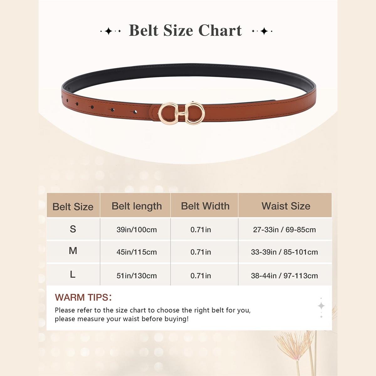 Women Reversible Double Sided Thin Belt Fashion Elegant PU Leather Tight Waist Belt with Gold Buckle Vintage Two-in-One Jeans Dress Long Coats Belts Female Accessories Women Reversible Double Sided Thin Belt Fashion Elegant PU Leather Tight Waist Belt with Gold Buckle Vintage Two-in-One Jeans Dress Long Coats Belts Female Accessories