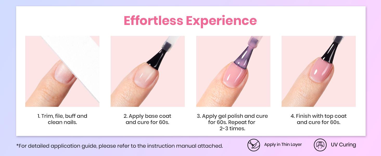 Beetles Hema Free Jelly Gel Nail Polish Set, Translucent Gel Nail Art for Manicure and Home Decoration #Springtok Cutics Cosmetic   Easter'sGift