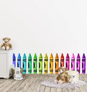Crayon Wall Decals | Rainbow Color Crayon Wall Stickers