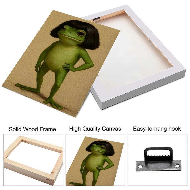 Whimsical Frog Portrait Canvas Poster Funny Animal Abstract Mimalist Green Funny Frog Poster Art Print Bob Haircut Kids Playroom Decor Frog Lover Gift Unique Wall Art quirky wall decor opossum humor artwork funny poster 24x 36 unique art decor posters Whimsical Frog Portrait Canvas Poster Funny Animal Abstract Mimalist Green Funny Frog Poster Art Print Bob Haircut Kids Playroom Decor Frog Lover Gift Unique Wall Art quirky wall decor opossum humor artwork funny poster 24x 36 unique art decor posters