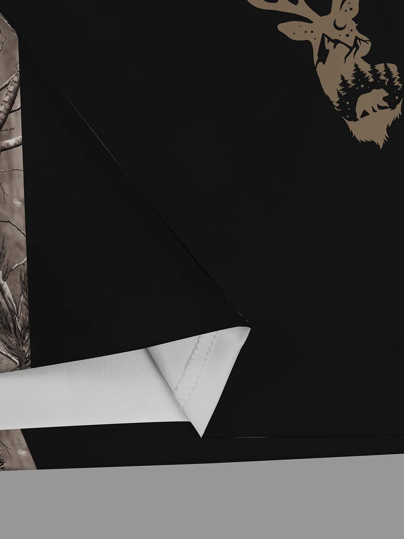 Men's Camouflage Quick Drying Shirt - Casual Outdoor Style, Deer Head Print, Short Sleeve, Button Neck, Summer Hunting and Hiking Clothing, Hiking Equipment Golf Polo Golf Apparel