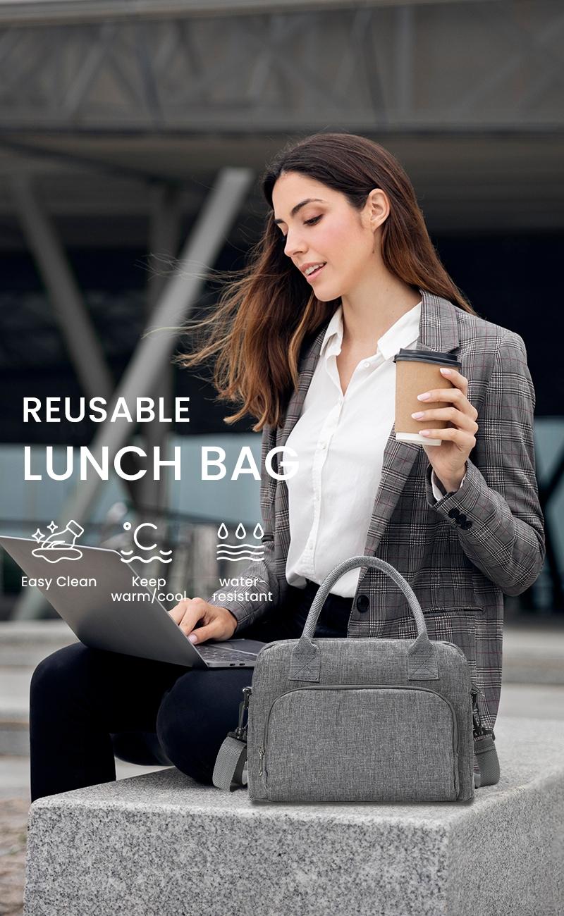 Lunch Bag for Women Men 11 L Large Insulated Reusable Lunch Box Girls Water Resistant Portable Cooler Tote Bag for Work Picnic