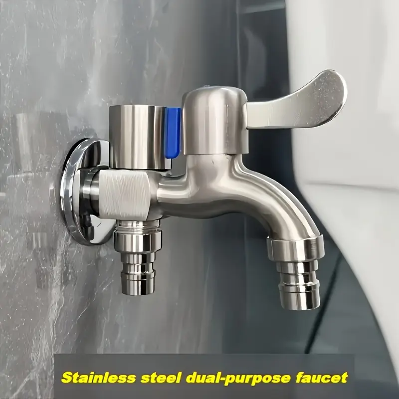 Stainless Steel Dual-Purpose Faucet- G1/2 Interface, Perfect for Washing Machine and Outdoor Applications, Durable and Easy to Operate