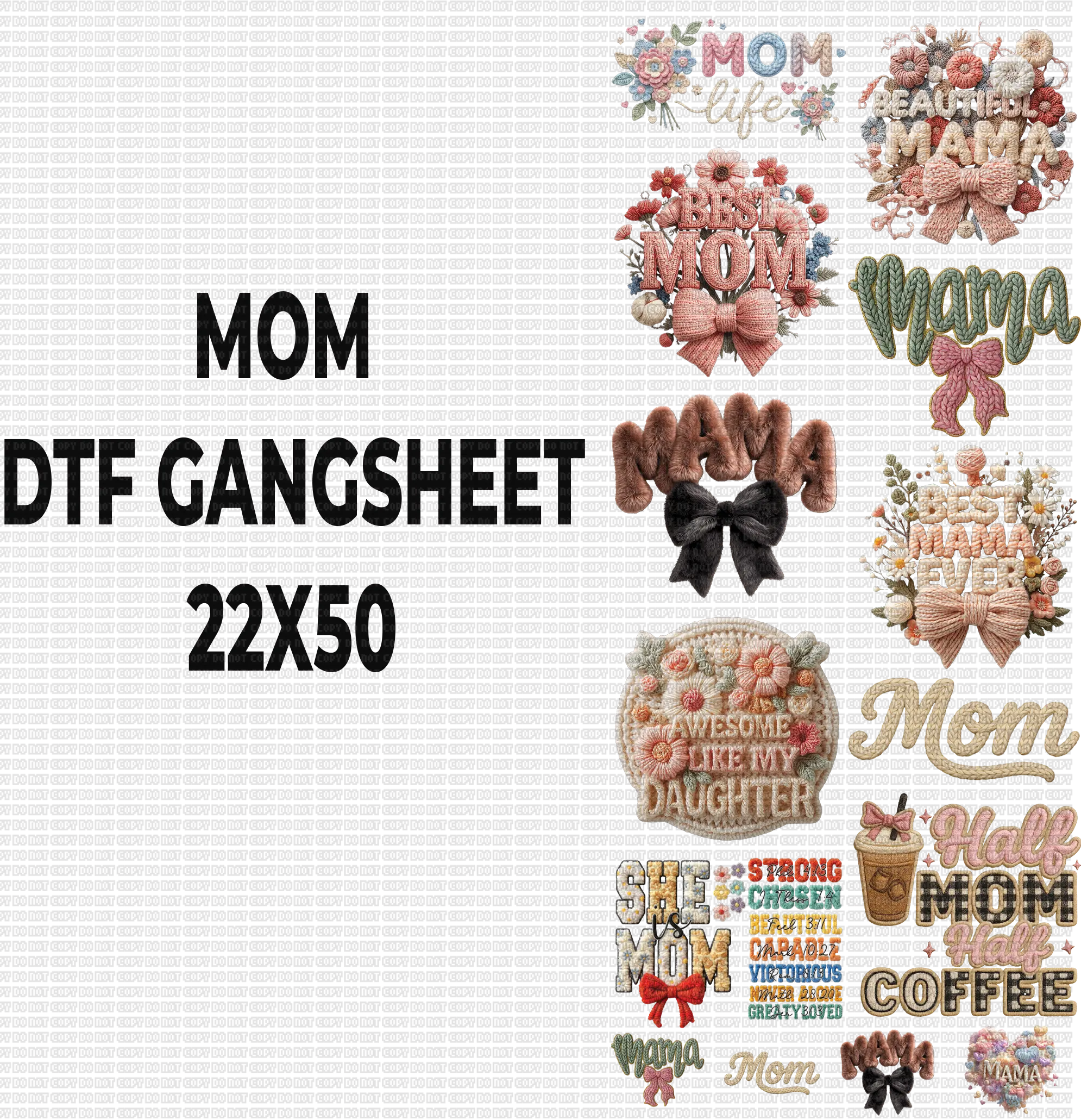 MOM DTF GANGSHEET FOR SHIRTMAKING