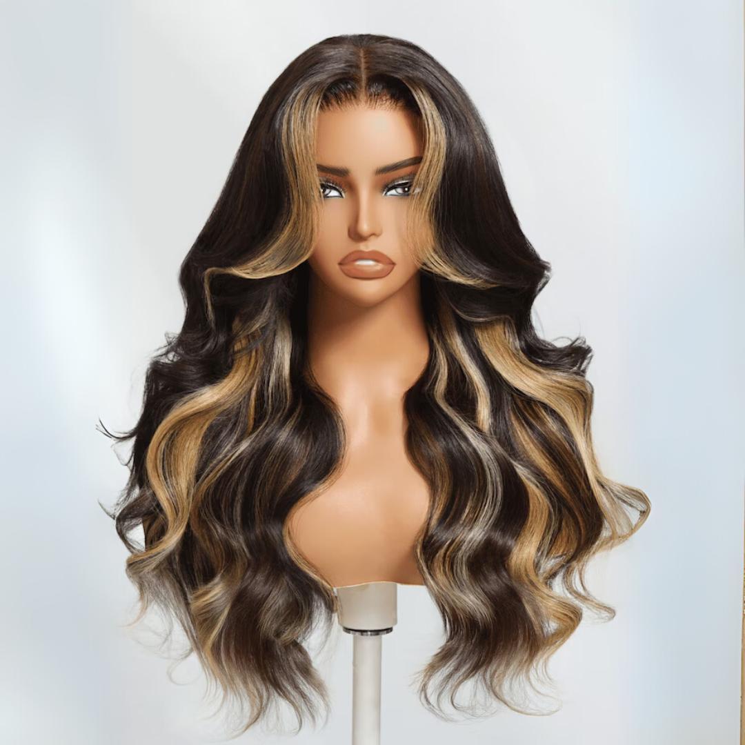【New In】UNice Bye-Bye Knots Butterscotch Highlights Brown Loose Wave Wig Pre-Cut 7x5 HD Lace Human Hair Wigs with Pre Plucked Hairline  Beginners Friendly SpringStatements